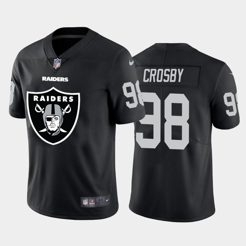 Las Vegas Raiders #98 Maxx Crosby Black Nike Big Team Logo Vapor Limited NFL Jersey