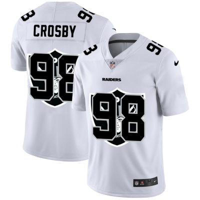 Las Vegas Raiders #98 Maxx Crosby White Nike Team Logo Dual Overlap Limited NFL Jersey