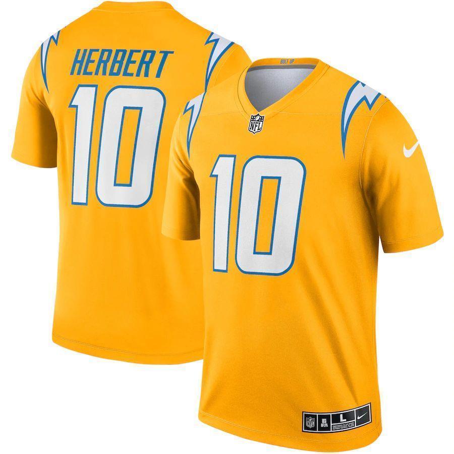 Los Angeles Chargers #10 Justin Herbert Nike Gold Inverted Legend Jersey