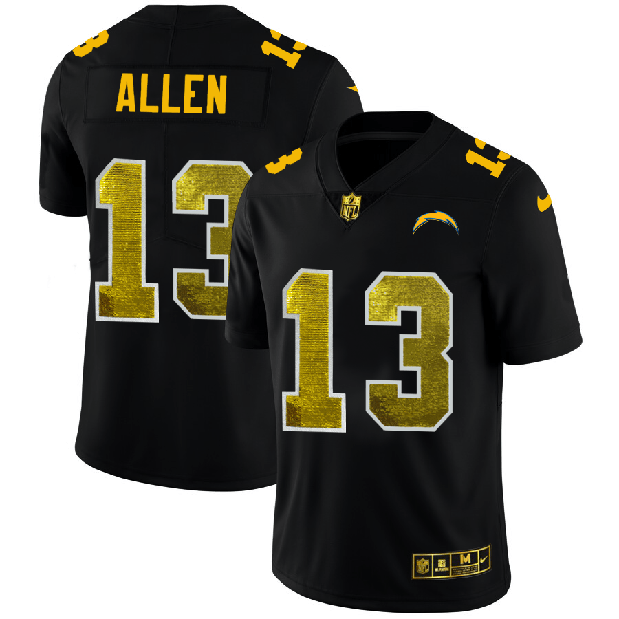 Los Angeles Chargers #13 Keenan Allen Black Nike Golden Sequin Vapor Limited NFL Jersey