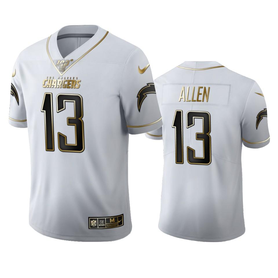 Los Angeles Chargers #13 Keenan Allen Nike White Golden Edition Vapor Limited NFL 100 Jersey