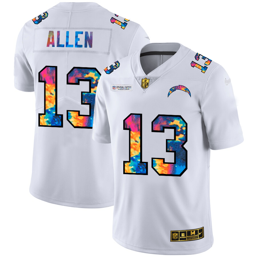 Los Angeles Chargers #13 Keenan Allen White Nike Multi-Color 2020 NFL Crucial Catch Limited NFL Jersey