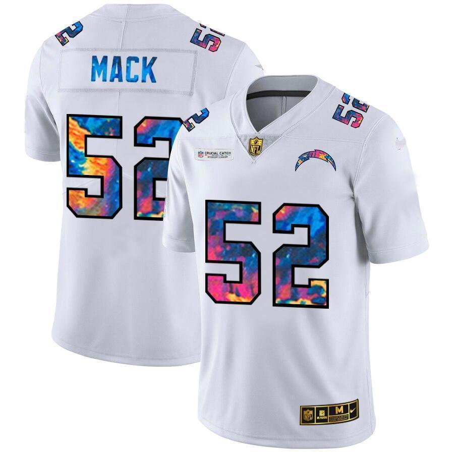 Los Angeles Chargers #52 Khalil Mack White Nike Multi-Color 2020 NFL Crucial Catch Limited NFL Jersey
