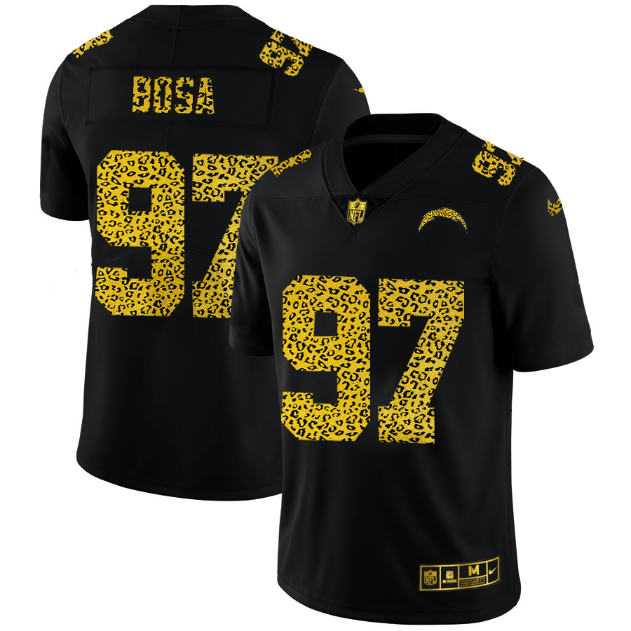 Los Angeles Chargers #97 Joey Bosa Nike Leopard Print Fashion Vapor Limited NFL Jersey Black