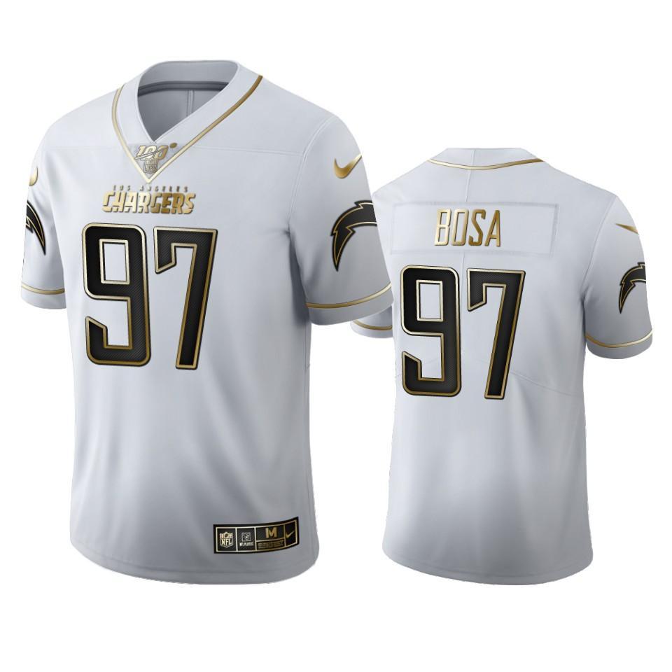 Los Angeles Chargers #97 Joey Bosa Nike White Golden Edition Vapor Limited NFL 100 Jersey