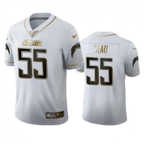 Los Angeles Los Angeles Chargers #55 Junior Seau Nike White Golden Edition Vapor Limited NFL 100 Jersey