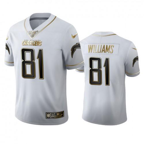 Los Angeles Los Angeles Chargers #81 Mike Williams Nike White Golden Edition Vapor Limited NFL 100 Jersey