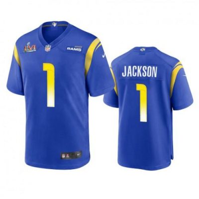 Los Angeles Rams #1 Desean Jackson Super Bowl LVI Patch Nike Game NFL Jersey - Royal
