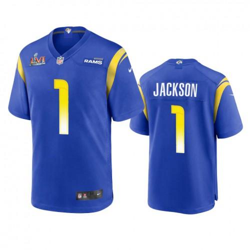 Los Angeles Rams #1 Desean Jackson Super Bowl LVI Patch Nike Game NFL Jersey - Royal