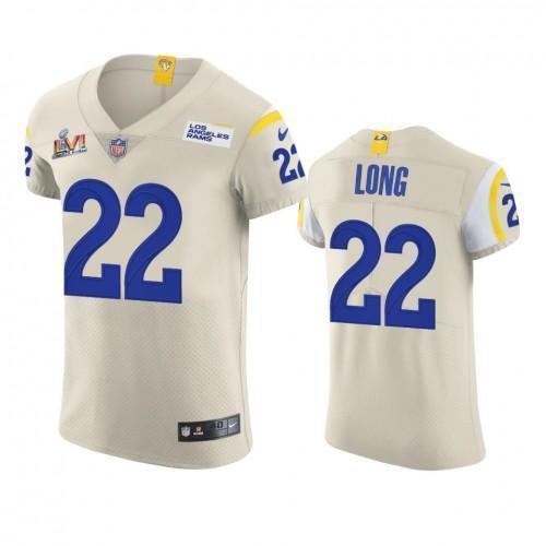 Los Angeles Rams #22 David Long Super Bowl LVI Patch Nike Vapor Elite Player NFL Jersey - Bone