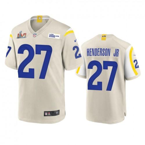 Los Angeles Rams #27 Darrell Henderson Super Bowl LVI Patch Nike Game NFL Jersey - Bone