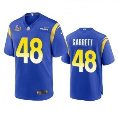 Los Angeles Rams #48 Chris Garrett Super Bowl LVI Patch Nike Game NFL Jersey - Royal