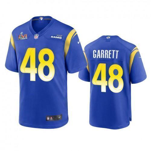 Los Angeles Rams #48 Chris Garrett Super Bowl LVI Patch Nike Game NFL Jersey - Royal