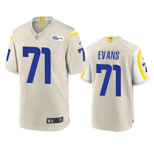 Los Angeles Rams #71 Bobby Evans Nike Game NFL Jersey - Bone