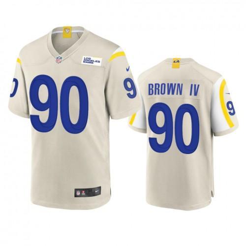 Los Angeles Rams #90 Earnest Brown IV Nike Game NFL Jersey - Bone