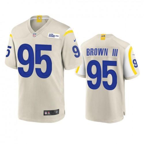 Los Angeles Rams #95 Bobby Brown III Nike Game NFL Jersey - Bone