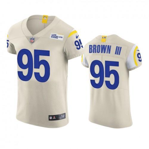 Los Angeles Rams #95 Bobby Brown III Nike Vapor Elite Player NFL Jersey - Bone