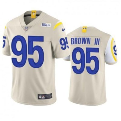 Los Angeles Rams #95 Bobby Brown III Nike Vapor Limited NFL Jersey - Bone