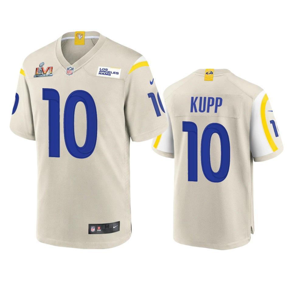 Los Angeles Rams #10 Cooper Kupp Super Bowl LVI Patch Nike Game NFL Jersey - Bone