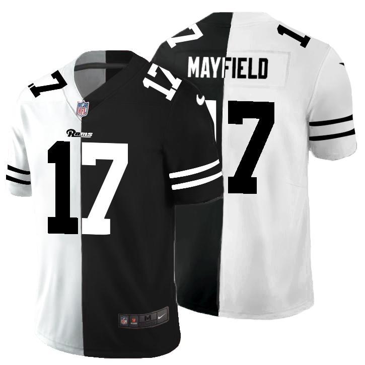 Los Angeles Rams #17 Baker Mayfield Black V White Peace Split Nike Vapor Untouchable Limited NFL Jersey