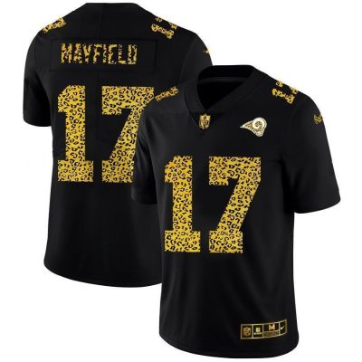Los Angeles Rams #17 Baker Mayfield Nike Leopard Print Fashion Vapor Limited NFL Jersey Black