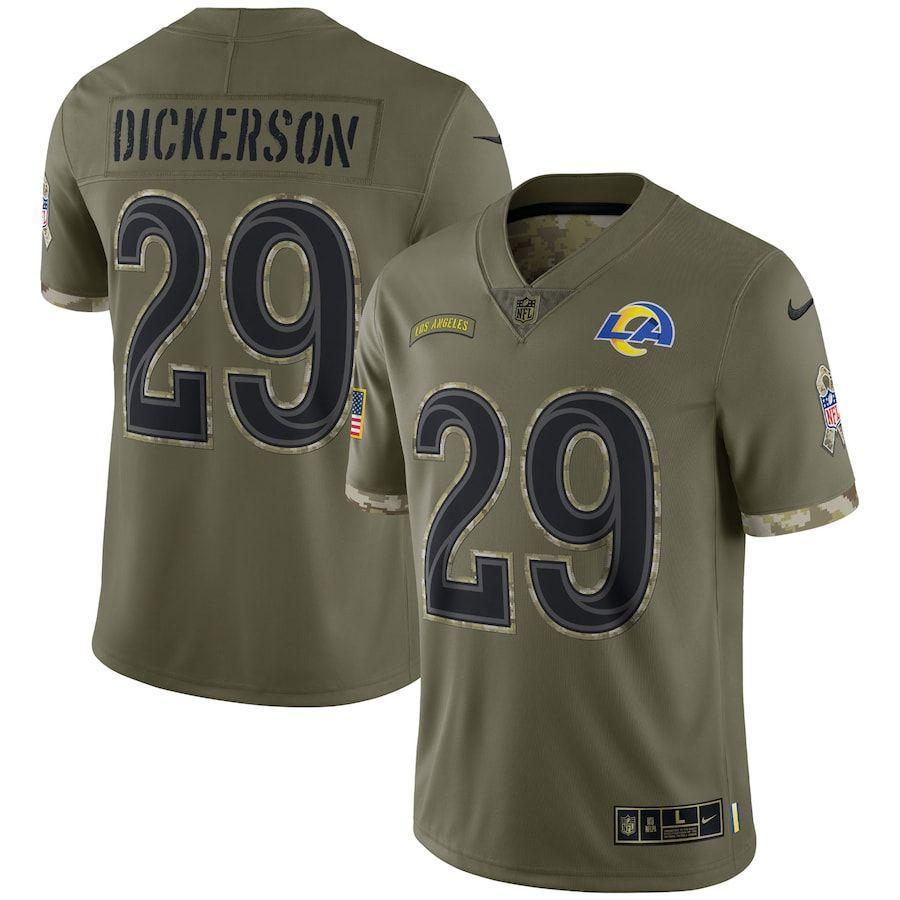 Los Angeles Rams #29 Eric Dickerson Nike 2022 Salute To Service Limited Jersey - Olive