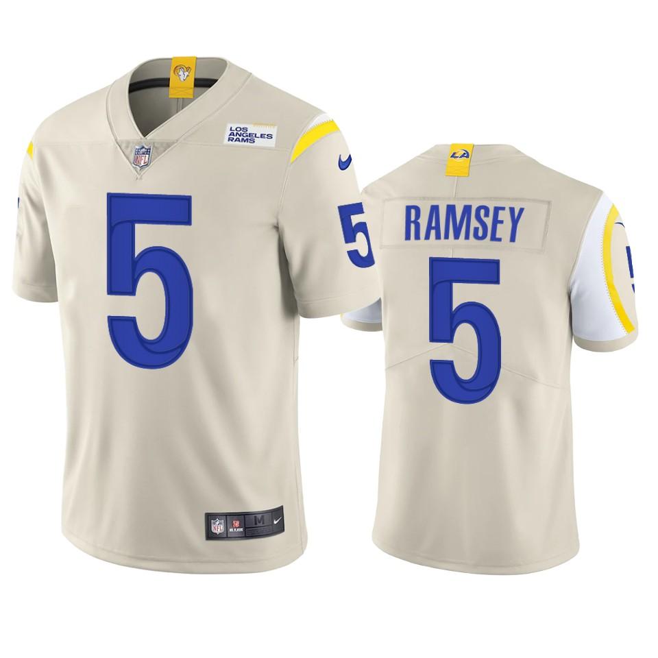 Los Angeles Rams #5 Jalen Ramsey Nike Vapor Limited NFL Jersey - Bone