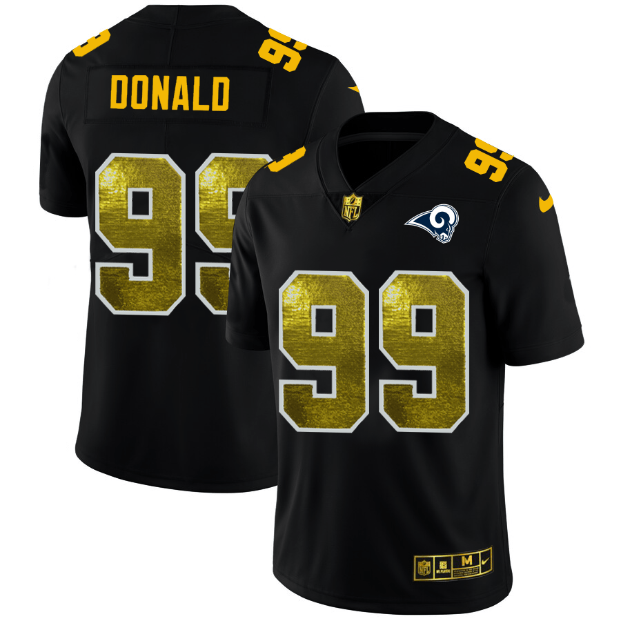 Los Angeles Rams #99 Aaron Donald Black Nike Golden Sequin Vapor Limited NFL Jersey