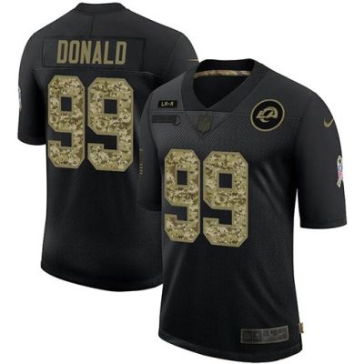 Los Angeles Rams #99 Aaron Donald Nike 2020 Salute To Service Camo Limited NFL Jersey Black