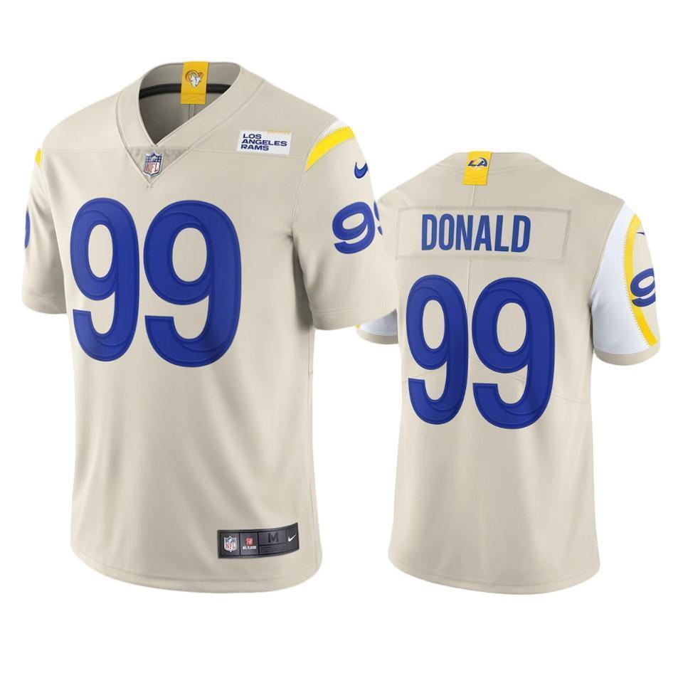 Los Angeles Rams #99 Aaron Donald Nike Vapor Limited NFL Jersey - Bone