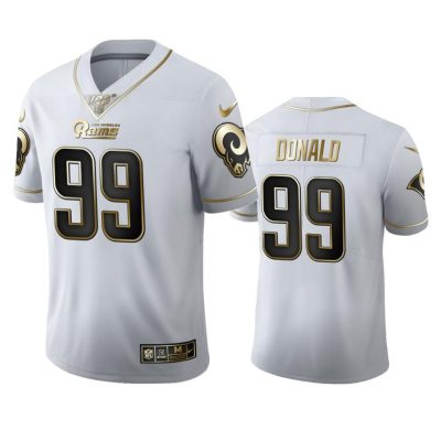 Los Angeles Rams #99 Aaron Donald Nike White Golden Edition Vapor Limited NFL 100 Jersey