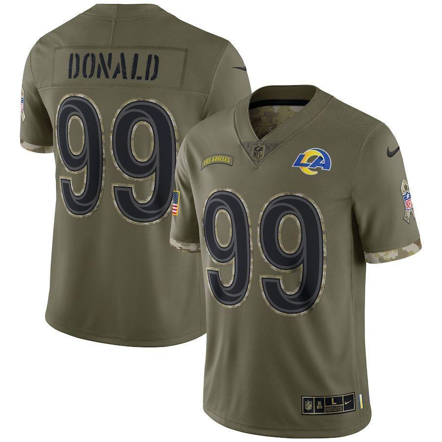 Los Angeles Rams #99 Aaron Donald Nike 2022 Salute To Service Limited Jersey - Olive