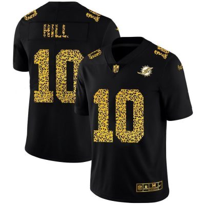 Miami Dolphins #10 Tyreek Hill Nike Leopard Print Fashion Vapor Limited NFL Jersey Black