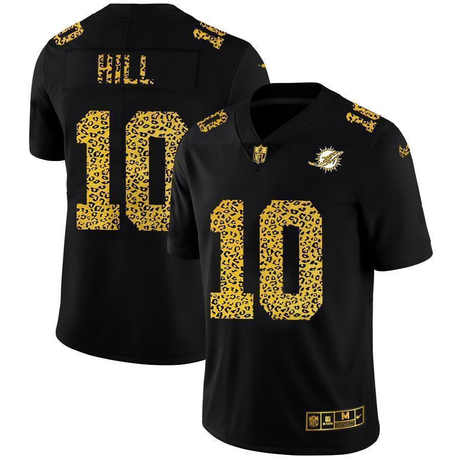 Miami Dolphins #10 Tyreek Hill Nike Leopard Print Fashion Vapor Limited NFL Jersey Black