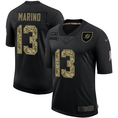 Miami Dolphins #13 Dan Marino Nike 2020 Salute To Service Camo Limited NFL Jersey Black