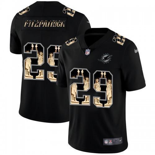 Miami Miami Dolphins #29 Minkah Fitzpatrick Carbon Black Vapor Statue Of Liberty Limited NFL Jersey