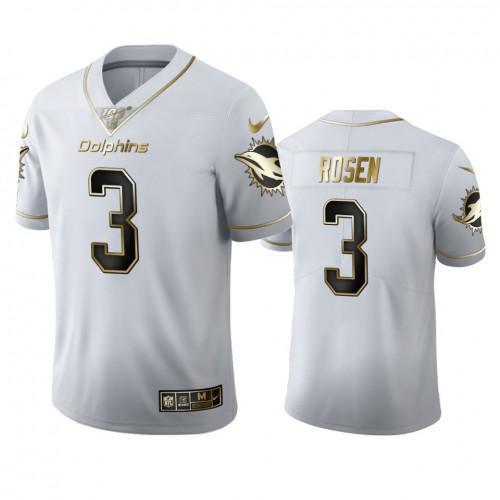 Miami Miami Dolphins #3 Josh Rosen Nike White Golden Edition Vapor Limited NFL 100 Jersey