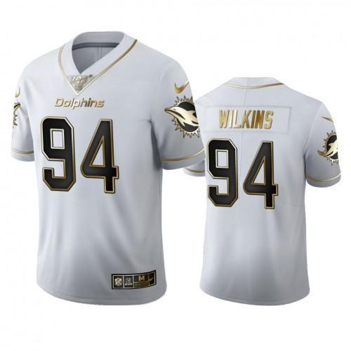 Miami Miami Dolphins #94 Christian Wilkins Nike White Golden Edition Vapor Limited NFL 100 Jersey