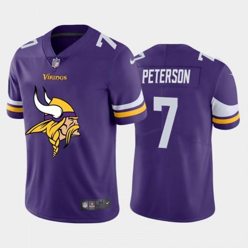 Minnesota Vikings #7 Patrick Peterson Purple Nike Big Team Logo Vapor Limited NFL Jersey