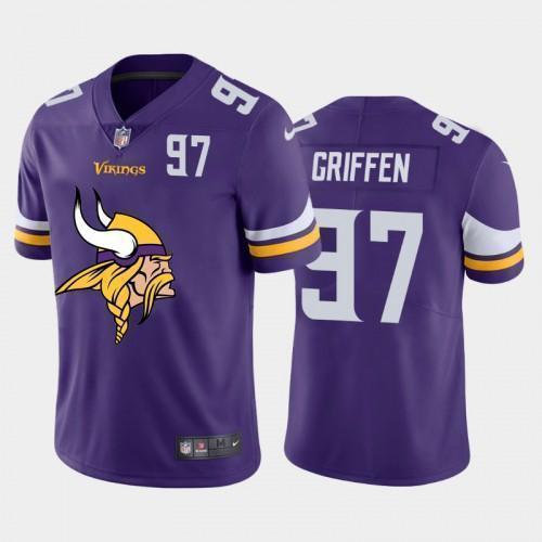 Minnesota Vikings #97 Everson Griffen Purple Nike Big Team Logo Player Vapor Limited NFL Jersey