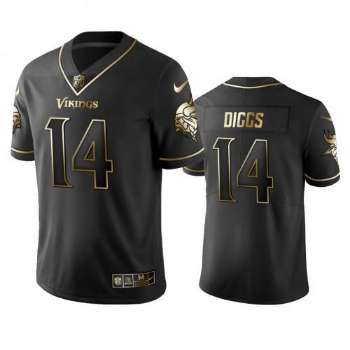 Minnesota Vikings #14 Stefon Diggs Stitched NFL Vapor Untouchable Limited Black Golden Jersey