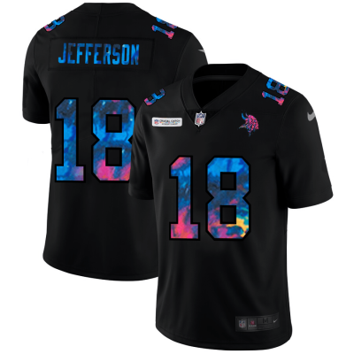 Minnesota Vikings #18 Justin Jefferson Nike Multi-Color Black 2020 NFL Crucial Catch Vapor Untouchable Limited Jersey