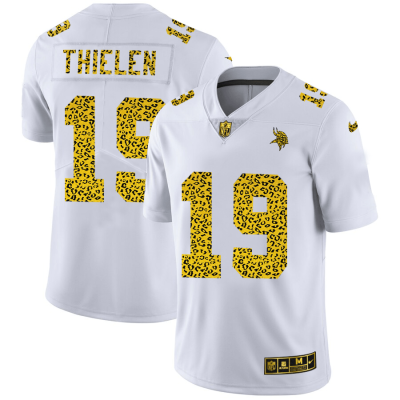 Minnesota Vikings #19 Adam Thielen Nike Flocked Leopard Print Vapor Limited NFL Jersey White