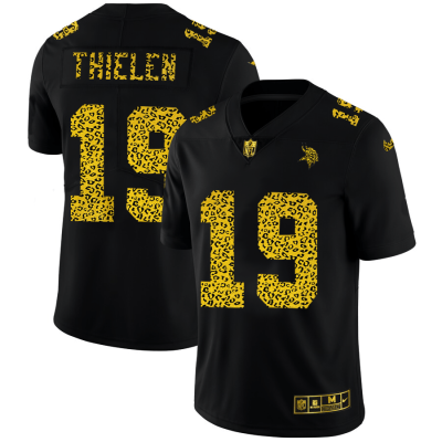 Minnesota Vikings #19 Adam Thielen Nike Leopard Print Fashion Vapor Limited NFL Jersey Black