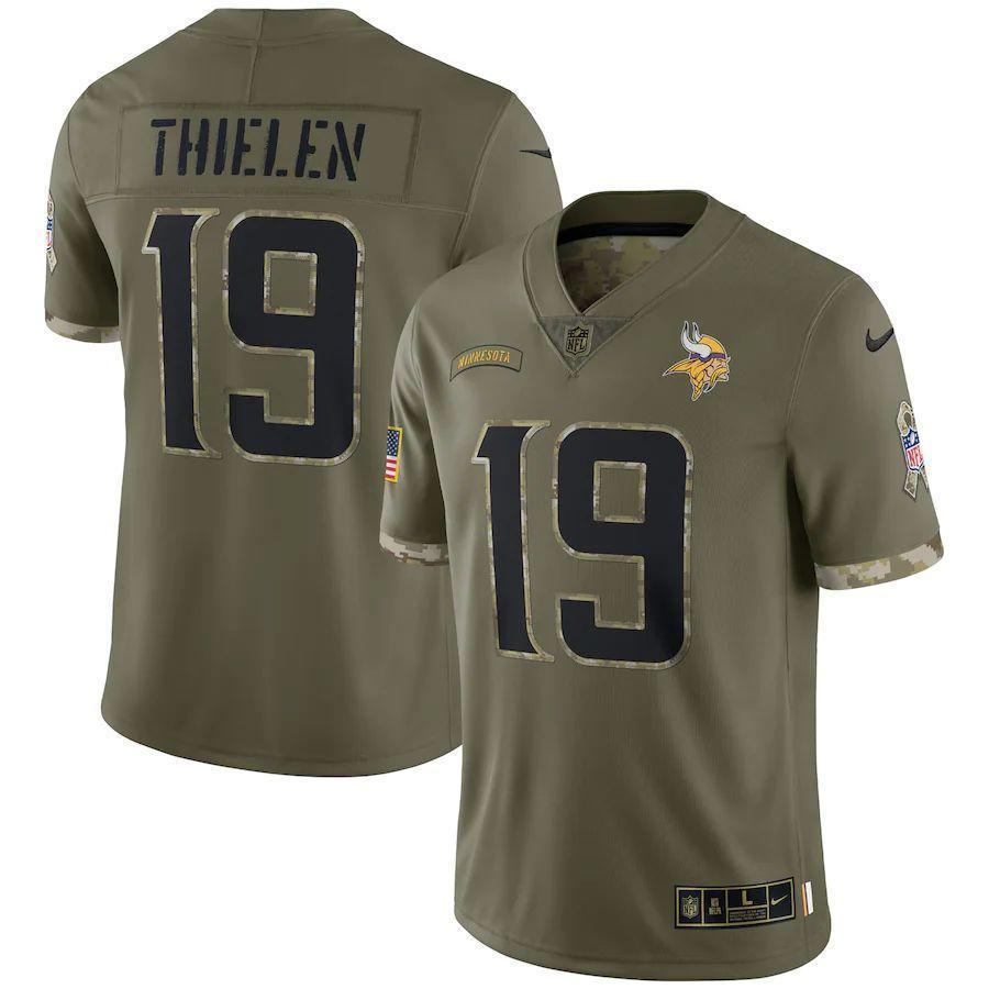 Minnesota Vikings #19 Adam Thielen Nike 2022 Salute To Service Limited Jersey - Olive