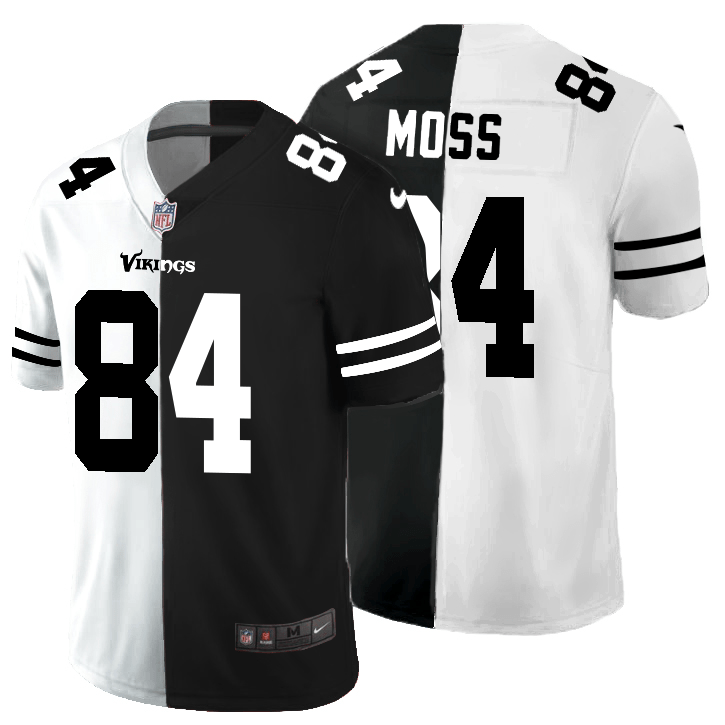Minnesota Vikings #84 Randy Moss Black V White Peace Split Nike Vapor Untouchable Limited NFL Jersey