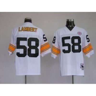 Mitchell & Ness Pittsburgh Steelers #58 Jack Lambert White Stitched Throwback NFL Jersey