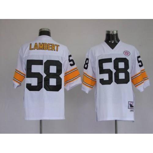 Mitchell & Ness Pittsburgh Steelers #58 Jack Lambert White Stitched Throwback NFL Jersey