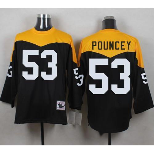 Mitchell And Ness 1967 Pittsburgh Steelers #53 Maurkice Pouncey Black/Yelllow Throwback Stitched NFL Jersey