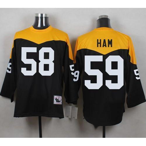 Mitchell And Ness 1967 Pittsburgh Steelers #59 Jack Ham Black/Yelllow Throwback Stitched NFL Jersey